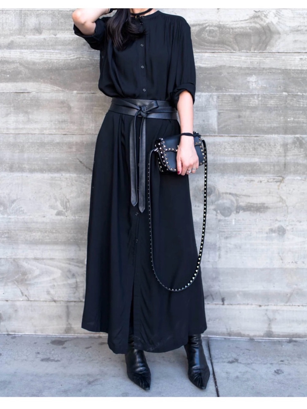 ADA Anthropologie Black Leather Wrap Belt OS NWT